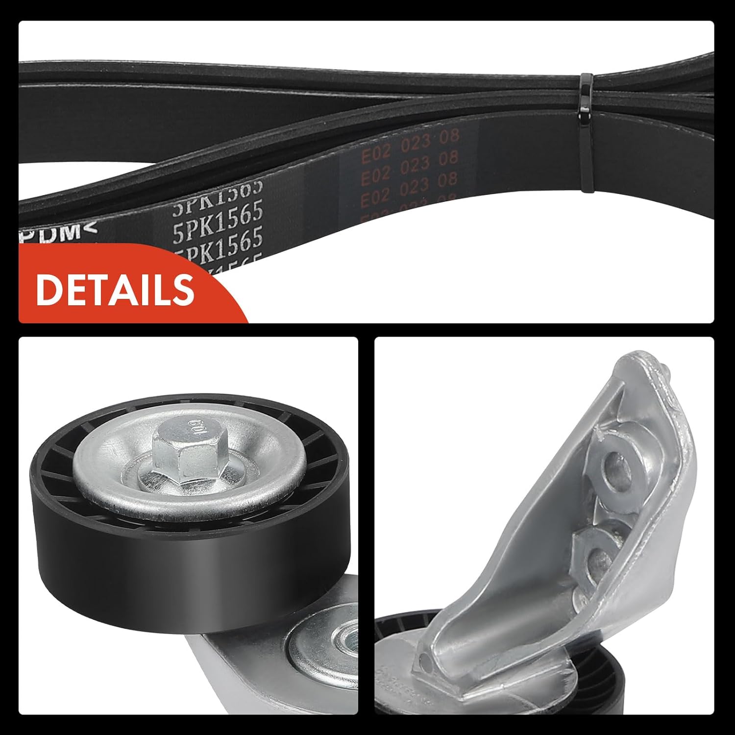 A-Premium Engine Serpentine Belt Drive Kit with Tensioner & Idler Pulley Compatible with Volkswagen Passat 2012-2014, Beetle 2006-2010 2012-2015, 2.5L, 3-PC Set