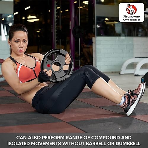 Miniatura 6 de Strongway Discos de peso olímpicos (5 libras, 10 libras, 25 libras, 35 libras, 45 libras) discos para barra de barra de pesas  2 pulgadas (2