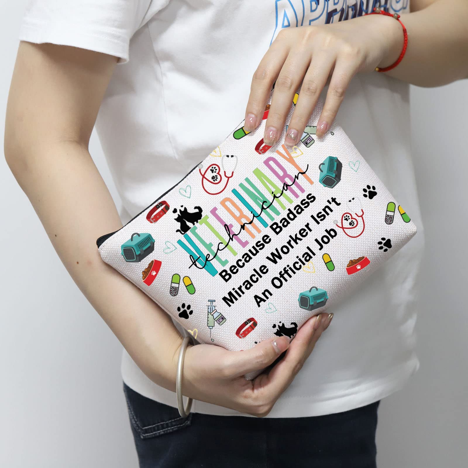 Veterinary Technician Cosmetic Bag Vet Tech Makeup Zipper Pouch Vet Tech Grad Gift New Vet Gift (Veterinary Bag) - Image 4