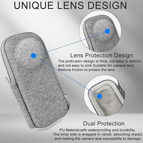 Miniatura 3 de FiTSTILL Mini caja de almacenamiento de viaje de tejido gris compatible con Insta360 X2X3 Shell Box Accesorios Kit