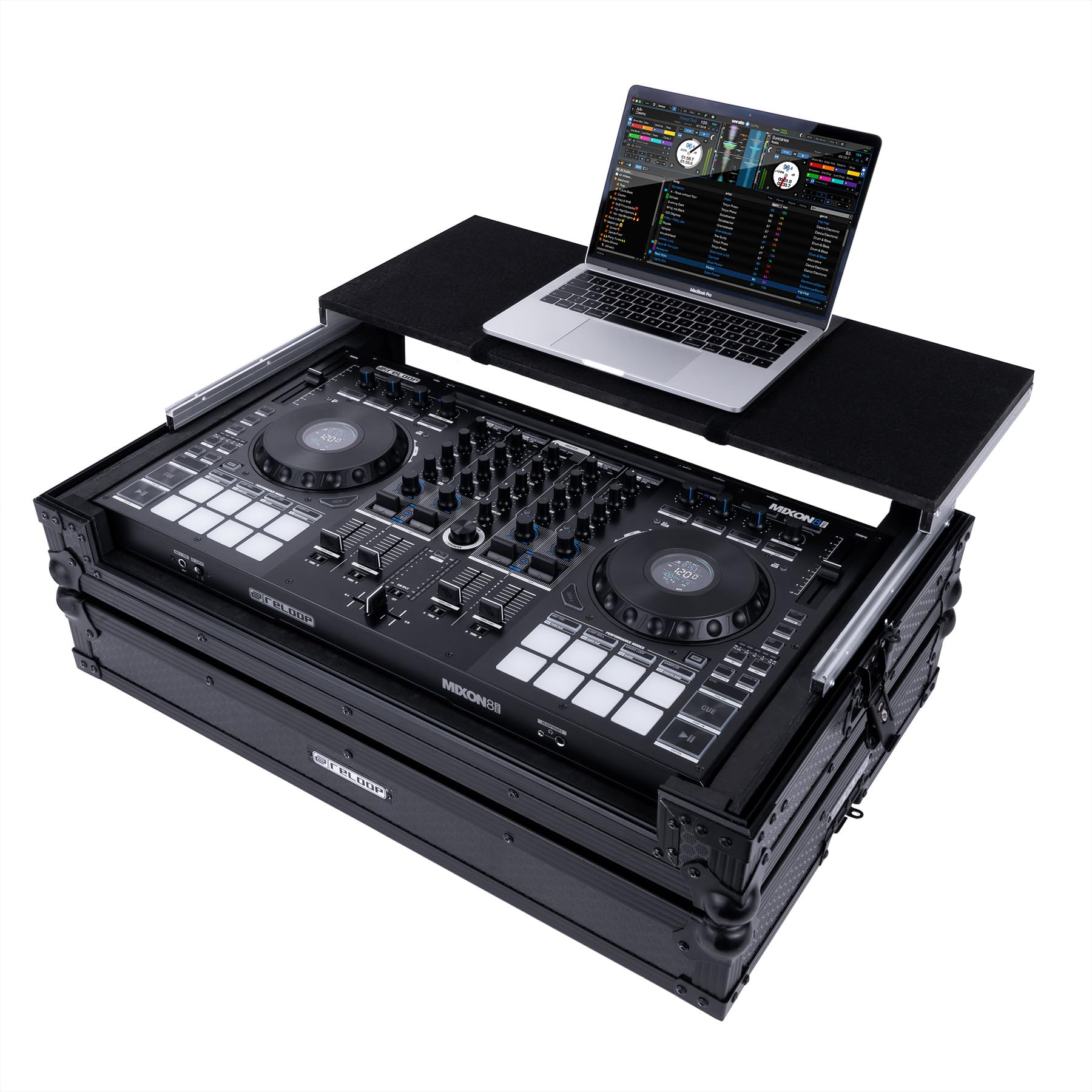 Reloop Premium Large Controller Case - Handgefertigtes DJ Controller Case aus robustem Holz und hochwertigem Aluminium