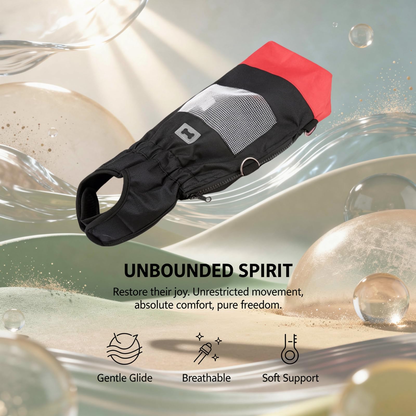 Czarna hulajnoga dla psa na tylne nogi, rozmiar L, oddychająca siatka, rama ze stali nierdzewnej, ciche kółka, regulowany kołnierz, dla zwierząt domowych o ograniczonej mobilności, odpowiednia dla 6,5
