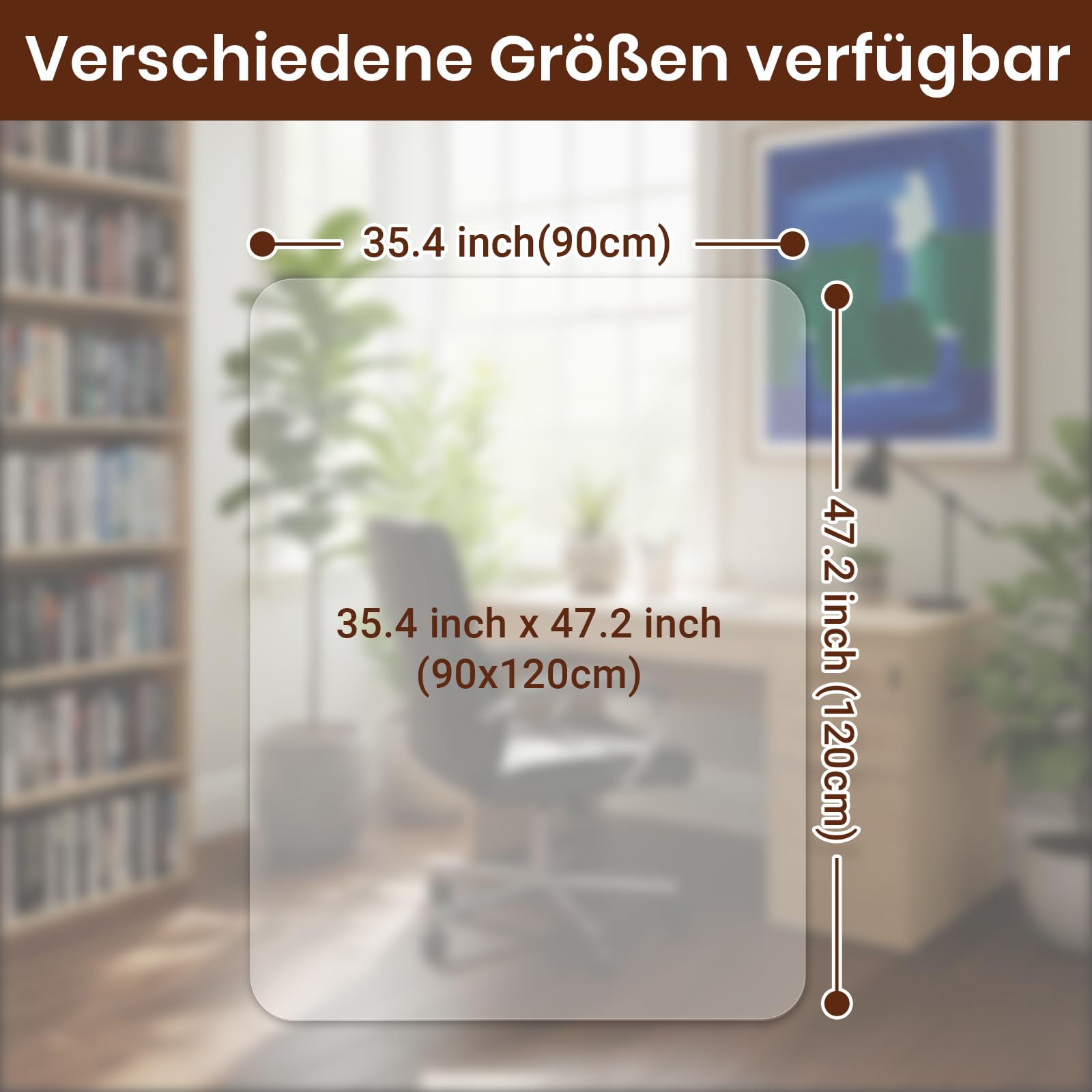 Cosyland Bürostuhl Unterlage versch. Größen - Bodenschutzmatte für Schreibtischstuhl Antirutsch in milchweiß – Bild 5