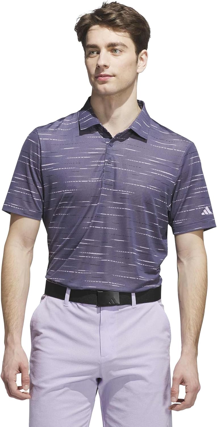 adidas Men's Ultimate365 Mesh Glimmer Print Polo Shirt