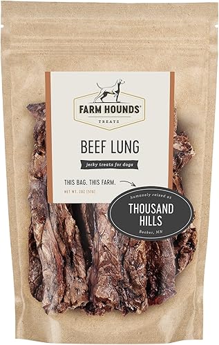 Farm Hounds Golosinas de carne seca de pulmón para perros, golosinas secas prémium para perros, golosinas de entrenamiento con alto contenido de