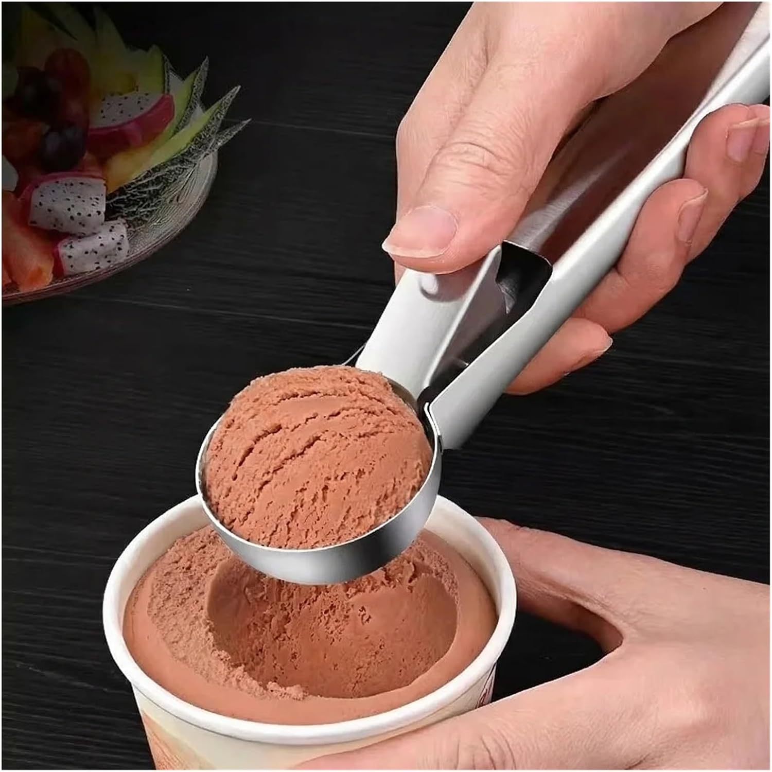 304 Stainless Steel Ice Cream Scoop, Watermelon Baller, Household & Commercial