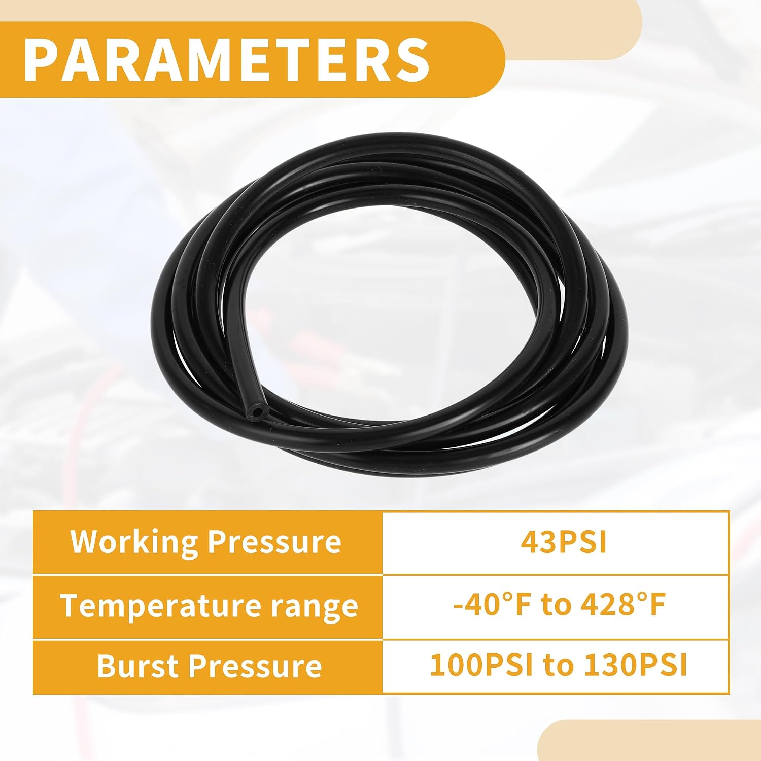 1pc 130PSI Max Pressure Silicone Vacuum Tubing Hose for Chevrolet for Buick for Lincoln Engine Automotive Vacuum Line Silicone Black 6.6FT 1/8" 3mm ID 2mm ID 2mm Thickness image 4
