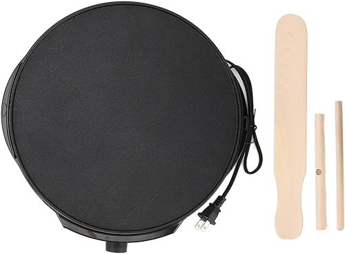 Miniatura 9 de Plancha eléctrica de 12 pulgadas y crepé, máquina de 900 W con control de temperatura ajustable para tortitas Blintzes, espátula incluida y