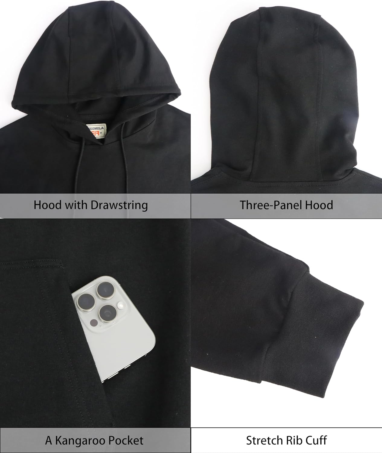 TICOMELA FR Sweatshirt FR Hoodie Shirts 7.5oz Lightweight Cotton Flame Resistant Hooded Shirts - Image 3