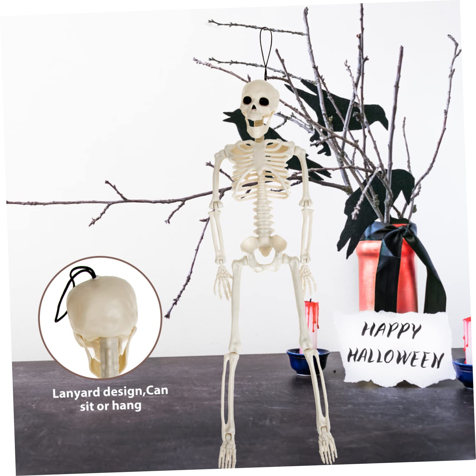 Toyvian 4 Piezas Esqueleto Humano Esqueleto Adorno De Esqueleto De Miedo De Halloween Articulación del Esqueleto De Halloween Figura De Esqueleto Novio Móvil Ornamento El Plastico