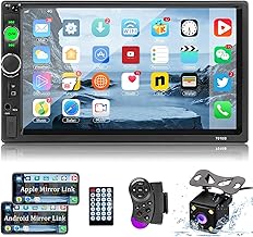 2 Din 7 Inch Car Stereo Bluetooth Car Stereo with Screen - Link Mirror/AUX/USB/FM/TF Card/SWC + Reverse Camera