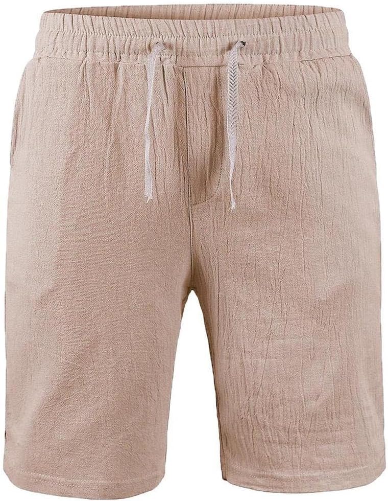 Men's Five-Point Casual Shorts Simple Solid Color Breathable Thin Elastic Waist Lightweight Shorts