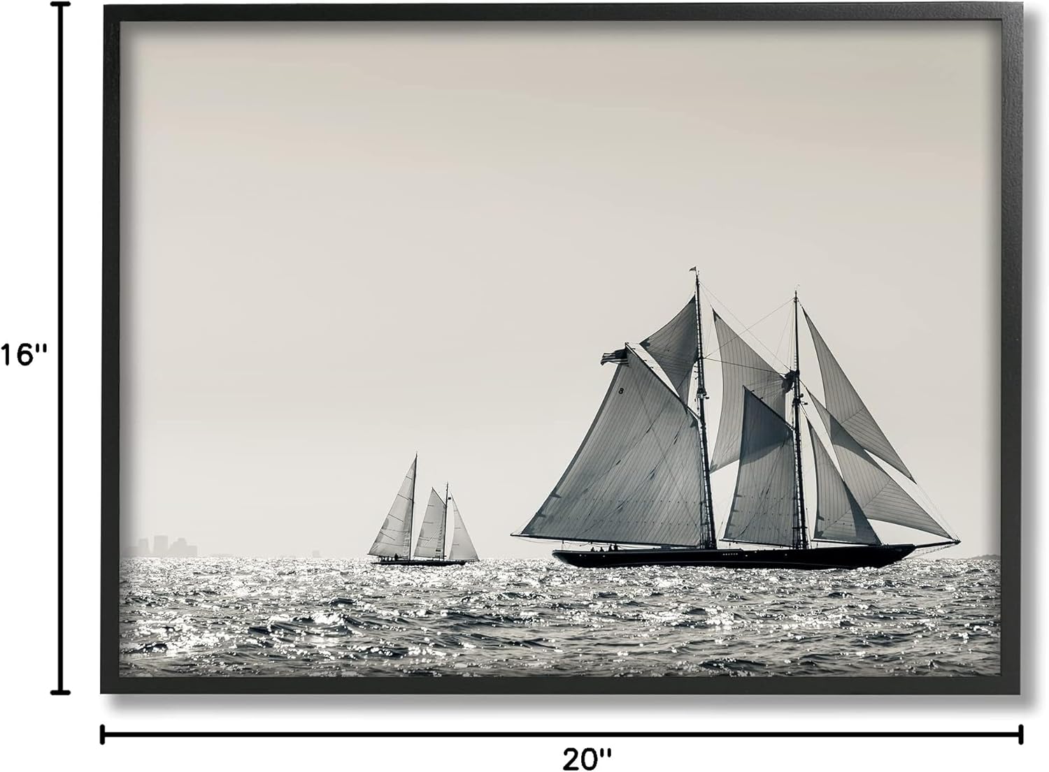 Stupell Industries Grand Ocean Ships Nautical Sailing Scene Muted Photography