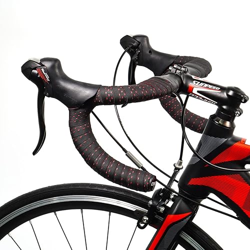 Miniatura 5 de CNC Cinta de manillar de bicicleta cintas de barra de bicicleta de carretera 2 fundas de mango de ciclismo para bicicleta de montaña rojo