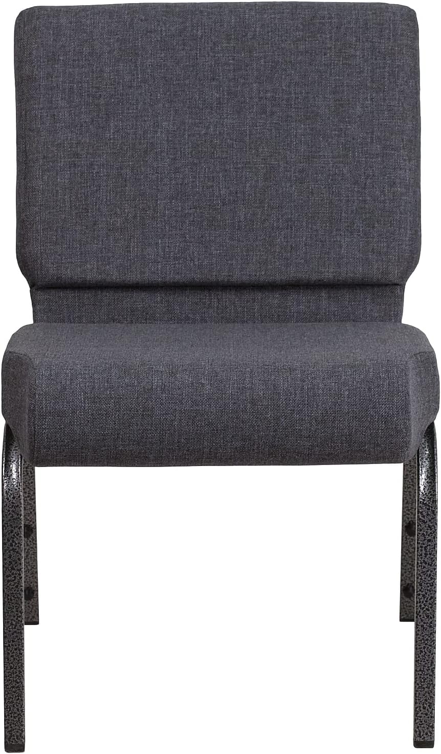 Flash Furniture 4 Pack HERCULES Series 21''W Church Chair in Dark Gray Fabric - Silver Vein Frame
