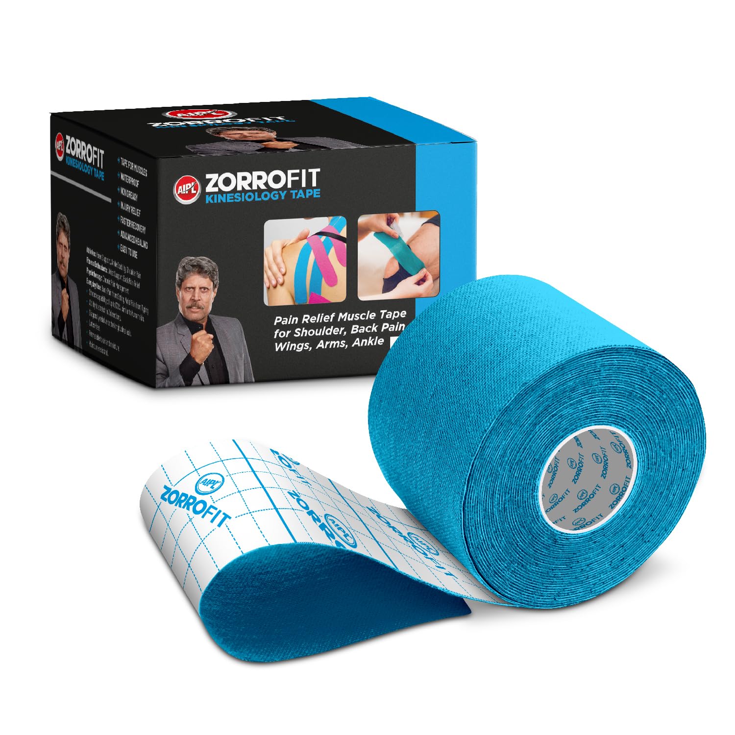 AIPL Zorrofit Kinesiology Tape for Physiotherapy, Sports Injury, Pain Relief Muscle Tape, for Shoulder, Wings, Arms, Ankle K Taping Waterproof Athletic Tape for Pain Support-image-46