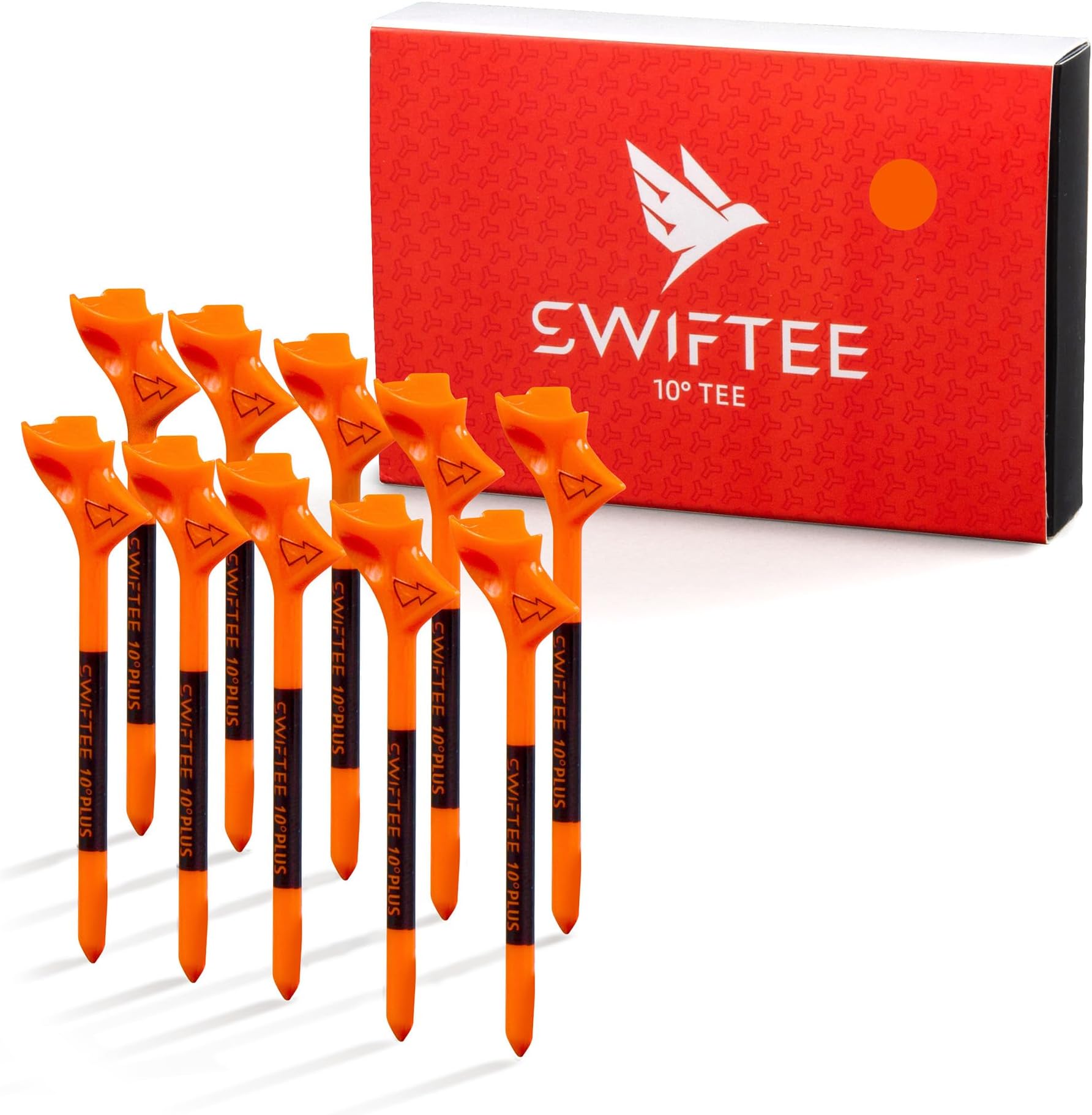 SWIFTEE Premium 10 Degree Golf Tees for Driver or Iron - Help Reduce Spin & Slice, Improve Distance & Precision (Pack of 10 Tees)