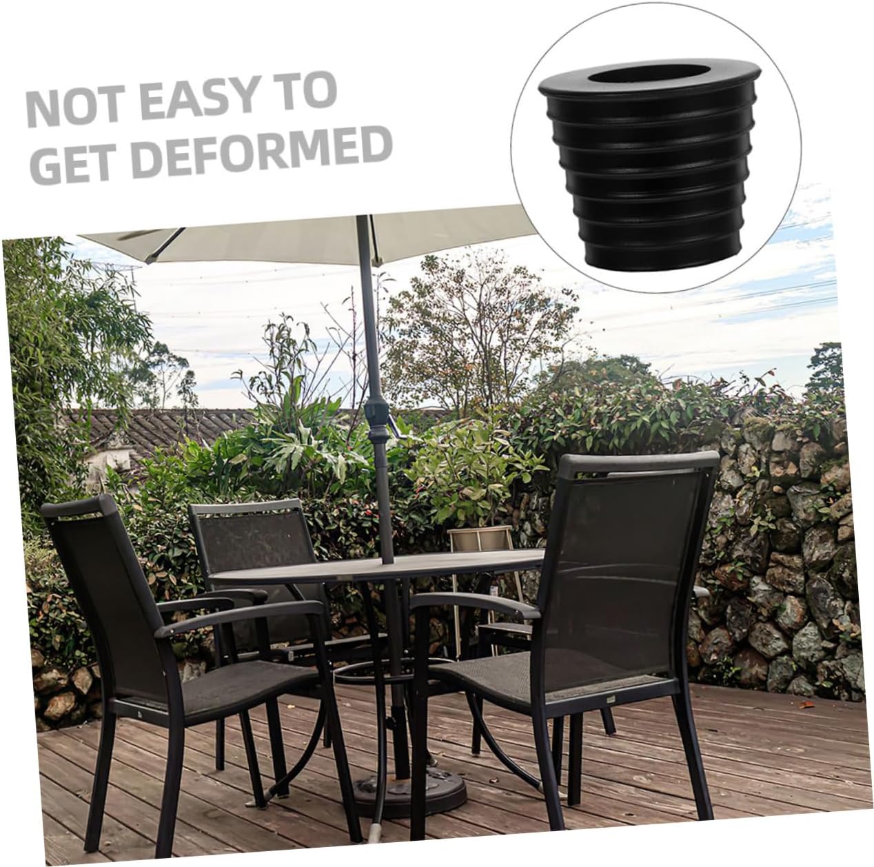 TOYANDONA 6sets Patio Umbrella Base Stand and Set of Parasol Hole Caps for Stabilizing Outdoor Umbrellas Prevents Table Scratches for Gardens