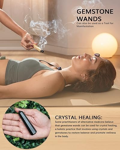 Miniatura 3 de NARIBABU Varita de turmalina negra, torre de cristal curativo, varita de cristal, puntos de cristal a granel, energía positiva, cristales y piedras,