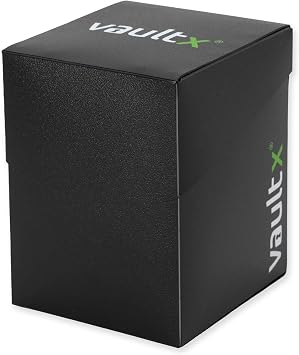 Vault X Large Standard Deck Box with 150 Black Sleeves, fits 100+ Sleeved Trading Cards (Black)