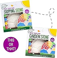 Vista 117 de Creative Roots Tortuga, Erizo y Sol de Mosaico - Pack de 3 Piedras de Paso de Cerámica de 7 Pulgadas & 6 Pinturas Vibrantes, Piedras de Paso DIY