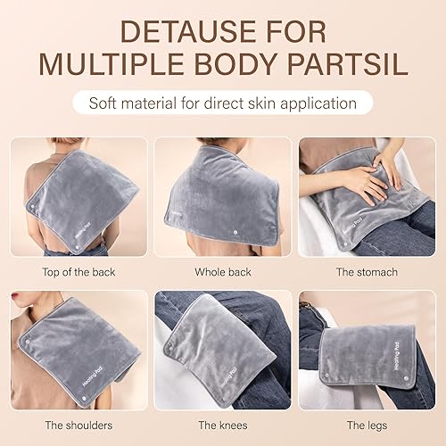 Miniatura 8 de Almohadilla térmica USB, almohadilla térmica portátil de calentamiento rápido, calentamiento rápido, poliéster agradable a la piel, 11 x 19 pulgadas