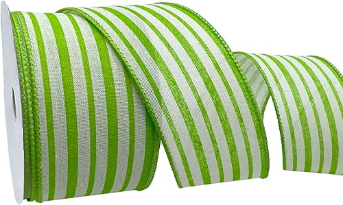 Miniatura 9 de Morex Ribbon Cinta de rayas de cabaña de lino con cable, 1.5 pulgadas por 10 yardas, verde azulado, 7579.4010-342