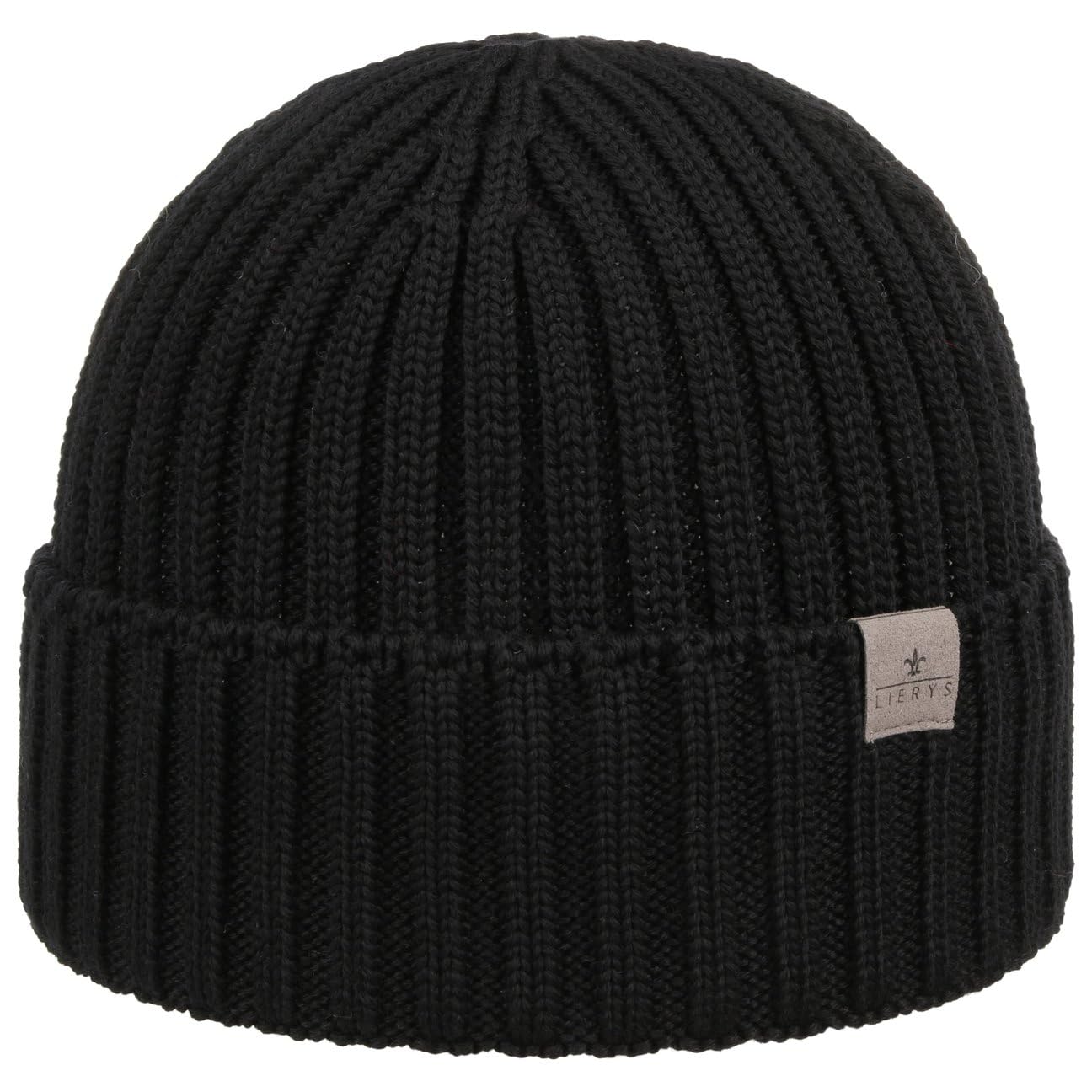 LIERYS Merino Strickmütze Rippstrick Wintermütze Herren Umschlagmütze
