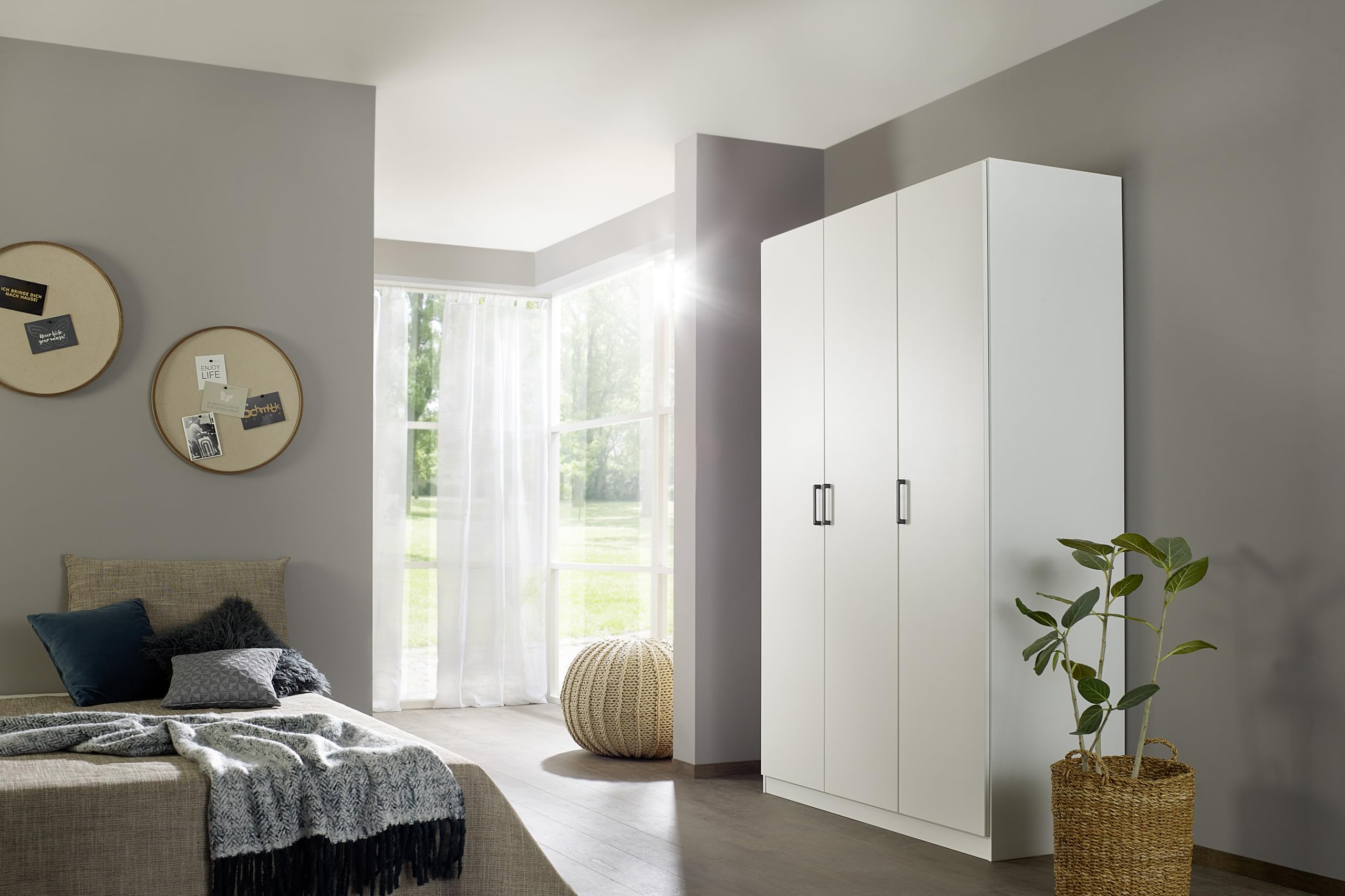 Rauch Möbel Allrounder, Kleiderschrank, Farbe Weiß, Breite 136 cm