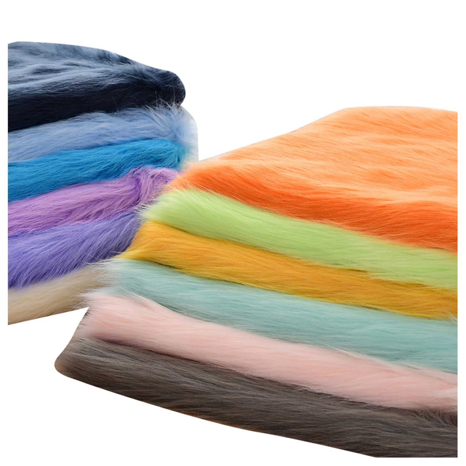 Long Hair Faux Fur Fabric Squares, 5cm Soft Plush Fluffy Artificial Fur Fabric, for Photography Backdrops, Costume, Arts, Crafts, Decor, Cosplay, Craft Decoration, Throws, 50x50cm(Color:Dark Grey)