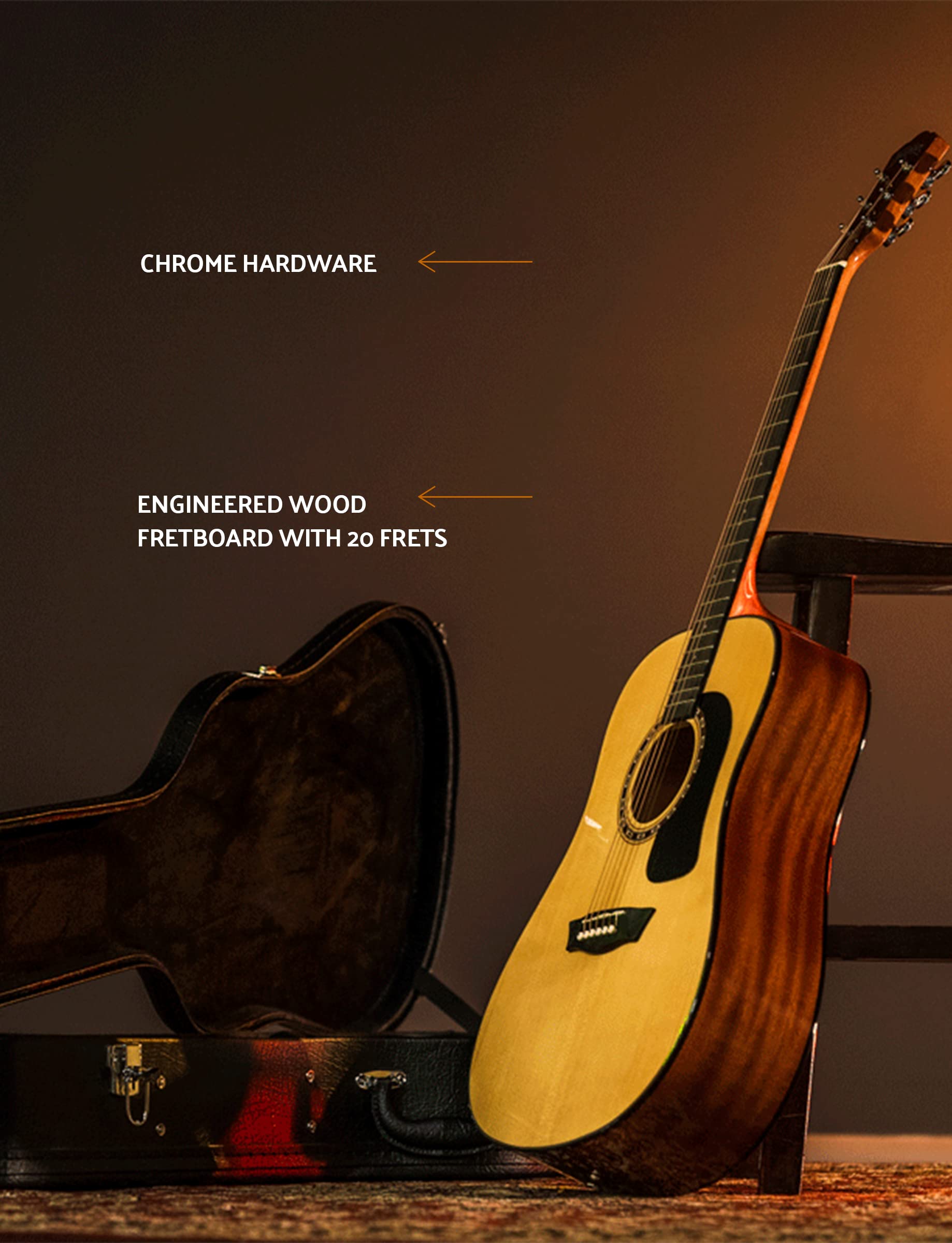 Amazon.com: Washburn Apprentice D5 with Case, Acoustic Guitar