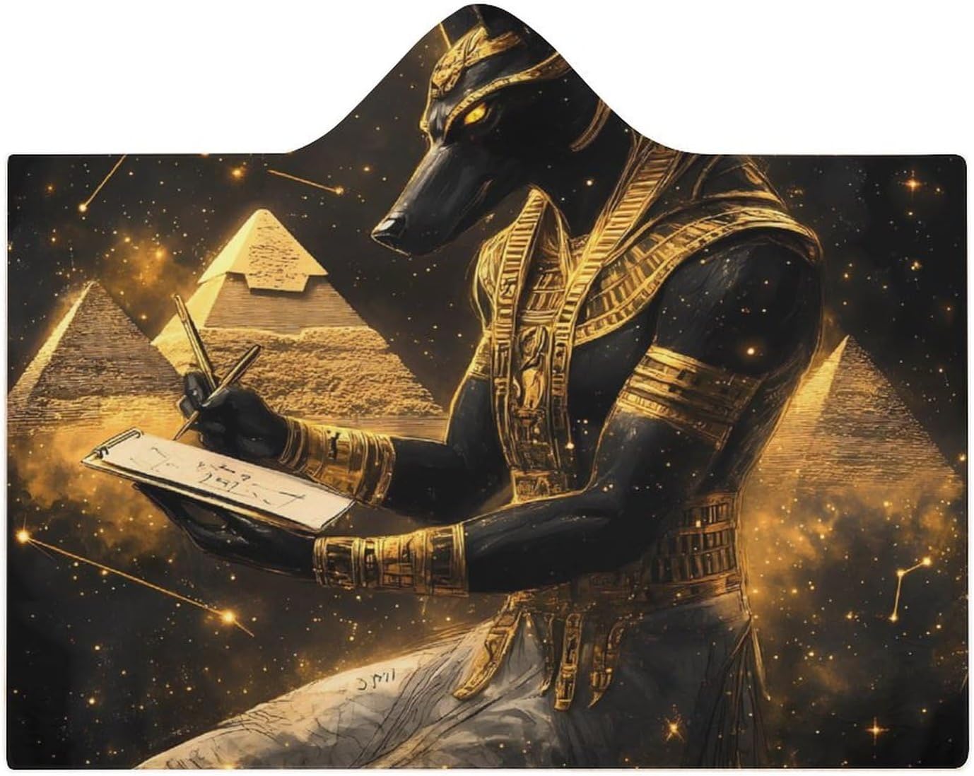 God Ancient Egyptian Pyramids Wearable Blanket Oversized Throw Cape | Cozy Hooded Blanket Gifts for Women Men