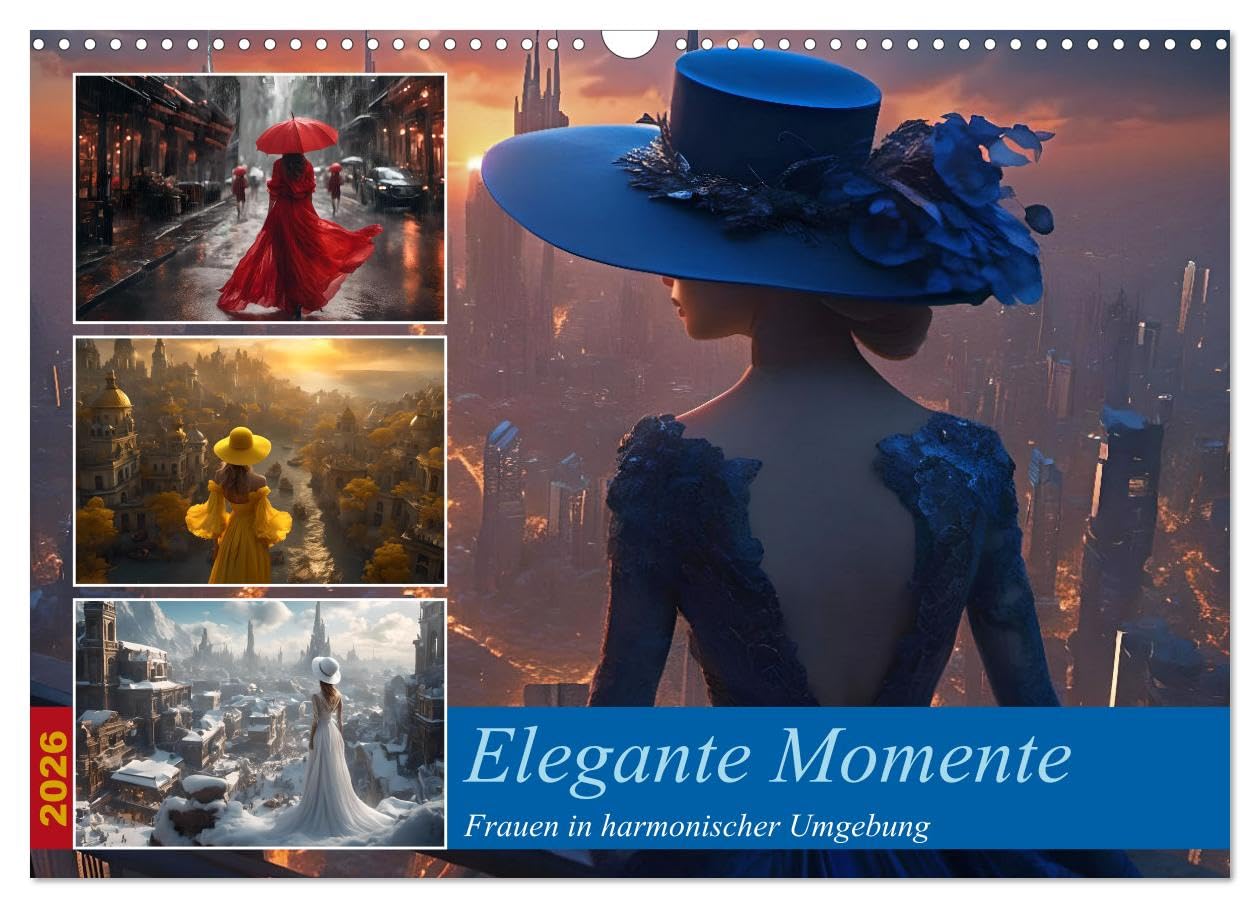 Elegant moments - women in harmonious surroundings UK-Version (Wall Calendar 2026 DIN A3 Landscape), CALVENDO 12 Month Wall Calendar — image 1