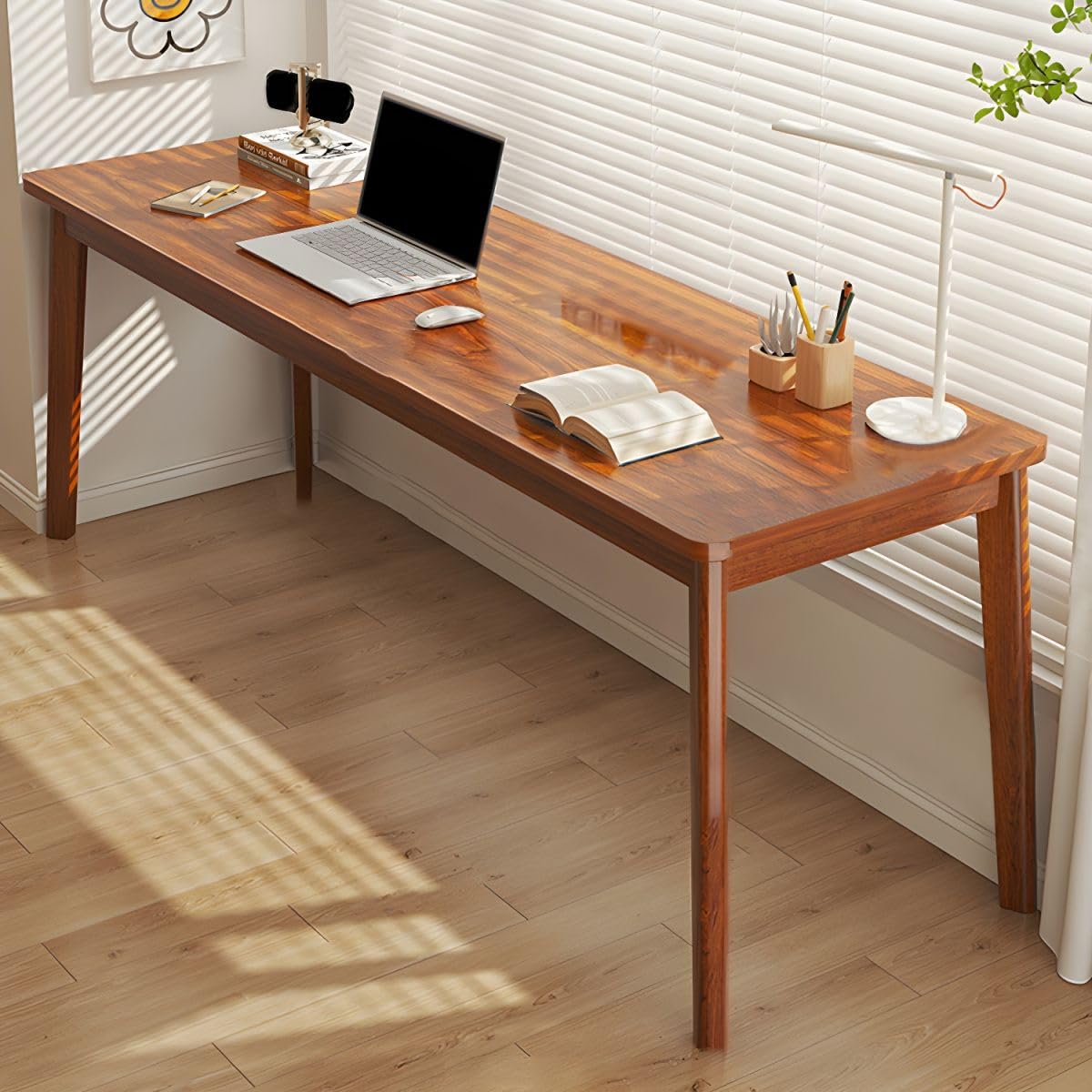 Amazon.com: CraftThink Computer Desk Table, Solid Wood Rectangular