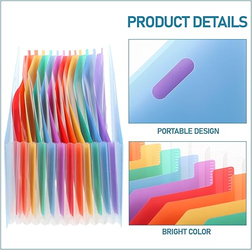 Miniatura 9 de Tofficu Soporte de archivos expandible de escritorio organizador de archivos A4 caja de almacenamiento de documentos de acordeón portátil carpeta de