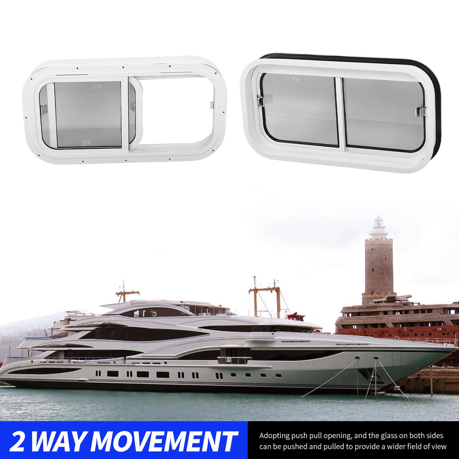 Amazon | ボートウィンドウ、幅27.56インチ X 高さ17.78インチ