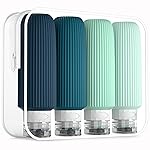 Mrsdry Travel Bottles for Toiletries, Large 6oz Travel Size Containers, BPA Free Leak Proof Tubs Refillable Liquid Accessories with Toiletry Bag for Cometic Shampoo and Lotion Soap (4 Pack)