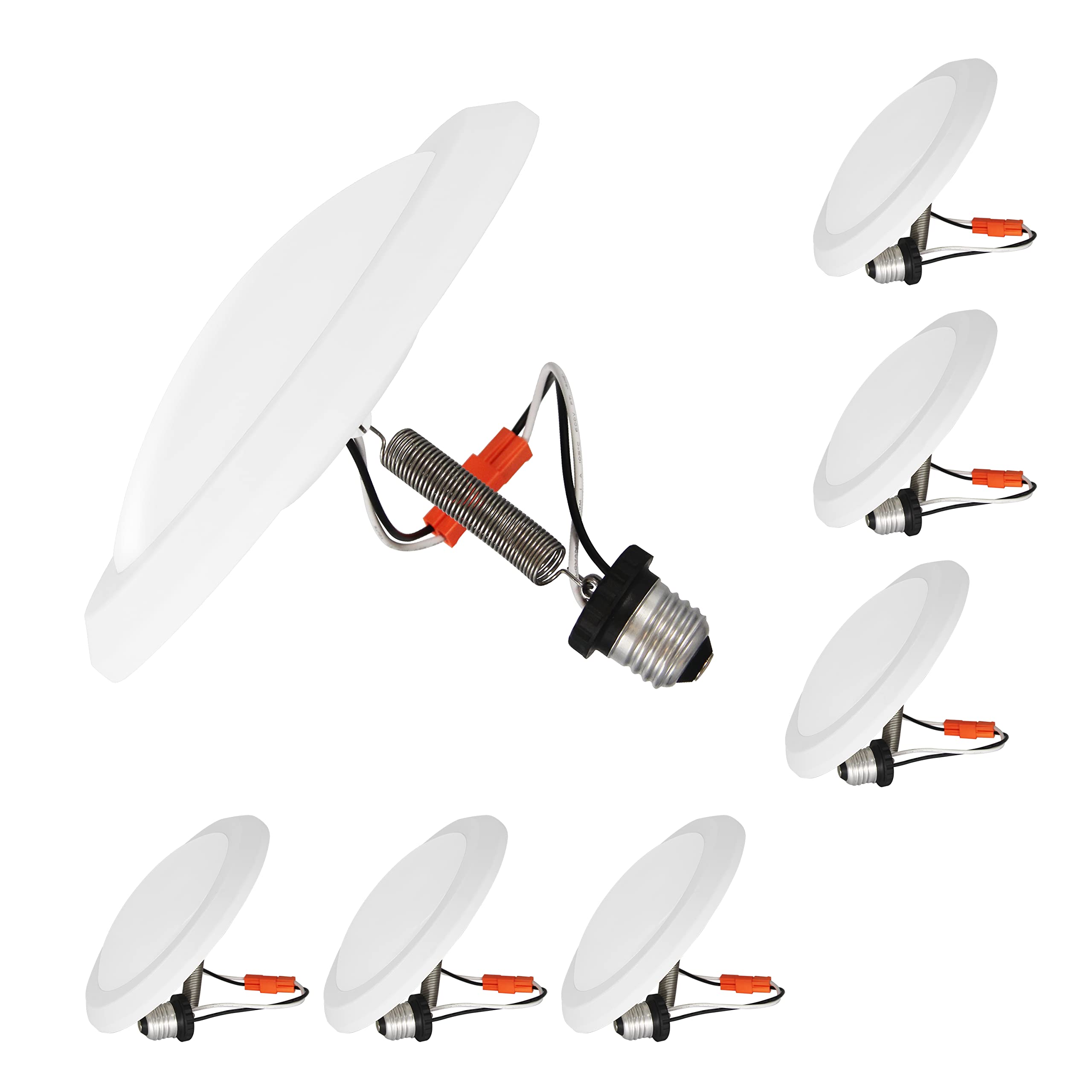 Jolux 5/6 Inch LED Can Lights, Adjustable Recessed Downlight, 12W=60W