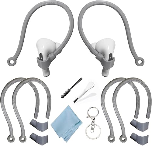 Ganchos para los oídos compatibles con AirPods 4, 3, 1, 2 y Pro y auriculares intrauditivos con vástagos  2 pares ajustables seguros y cómodos para