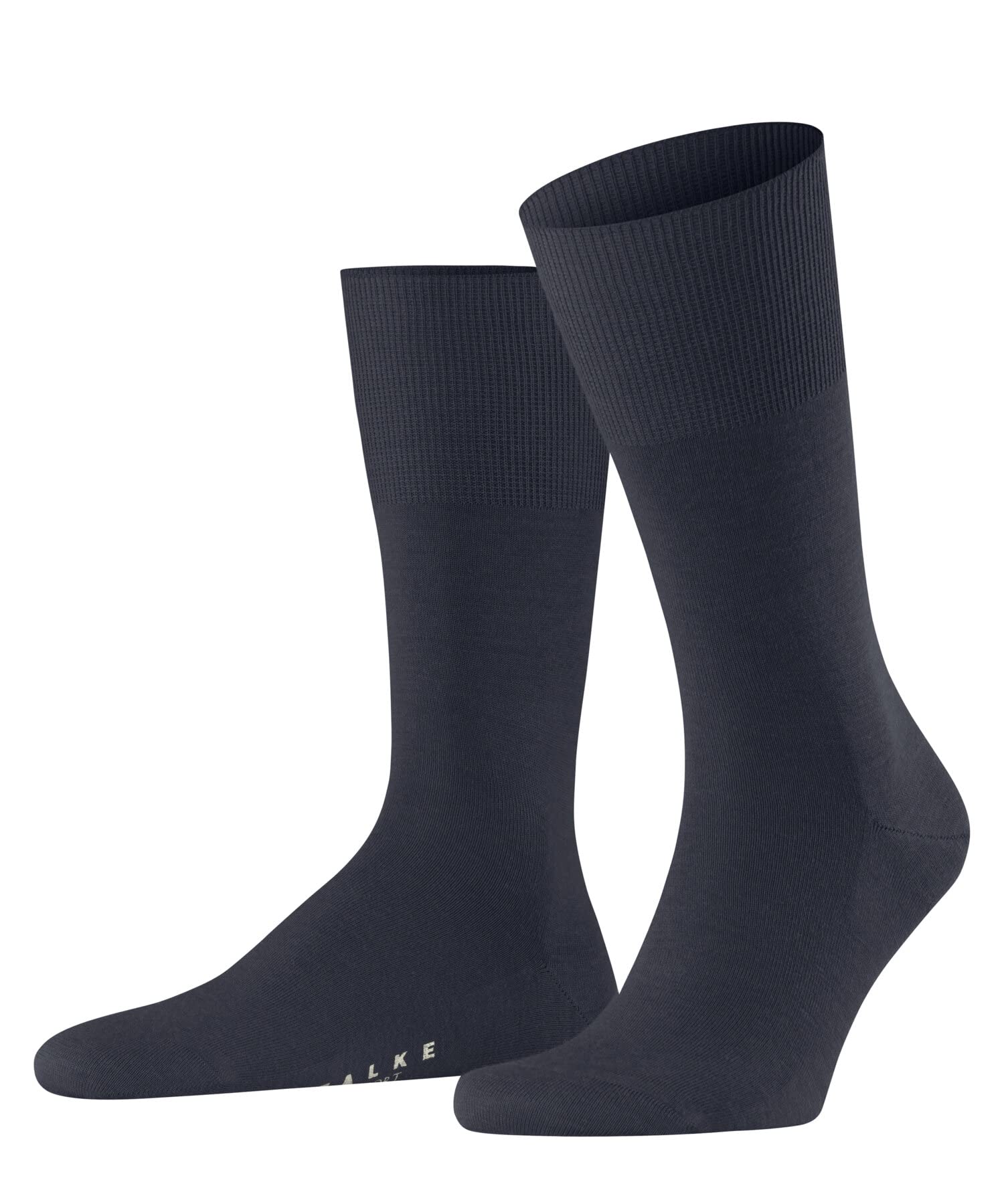 FALKE Men's Airport M So Wool Cotton Plain 1 Pair Socks, Blue Dark Melange 6688, 8.5-9.5