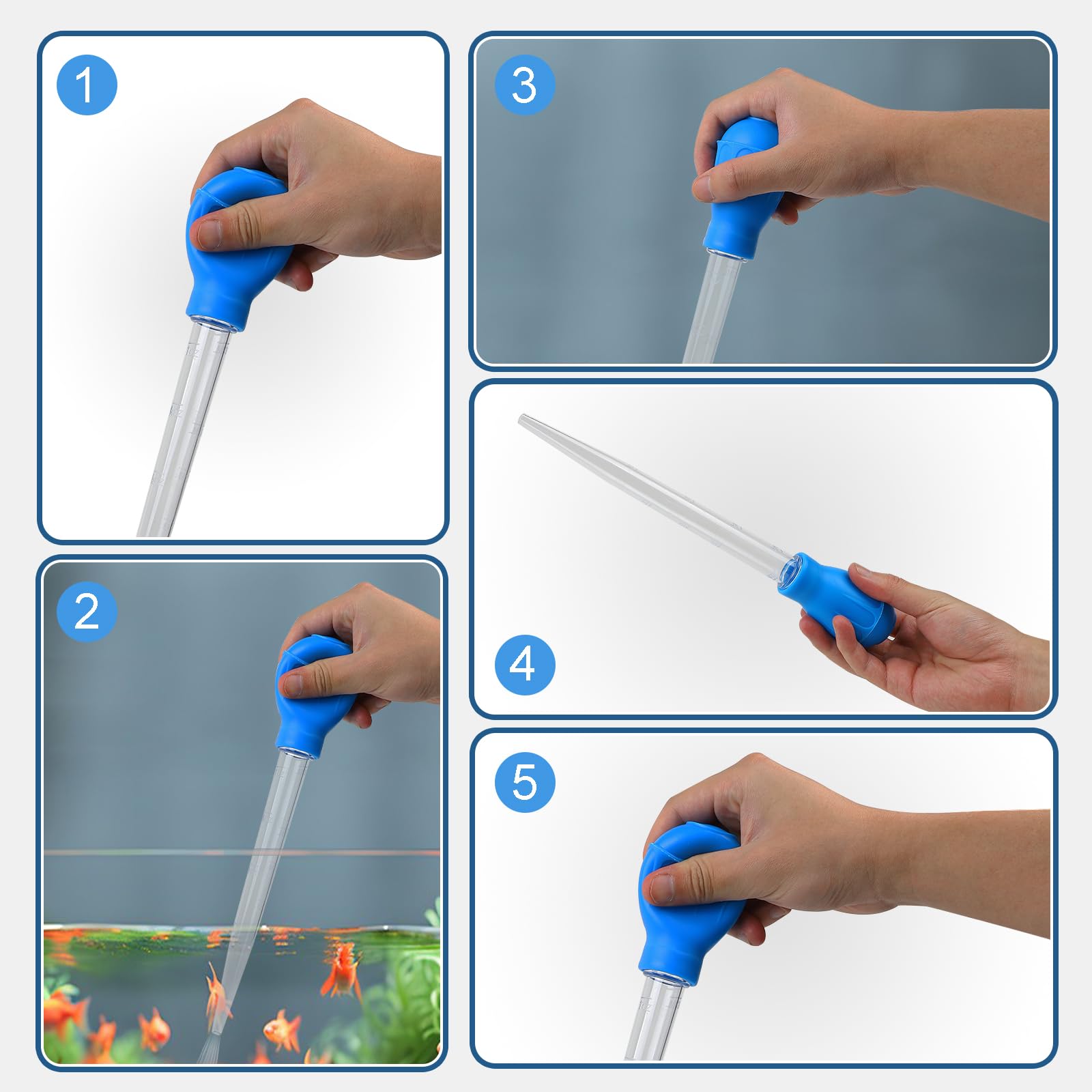 Aquarium Reinigung Tropfer 30ml Aquarium Reinigung Abfall Entferner Aquarium Kies Reinigungsstroh Blau
