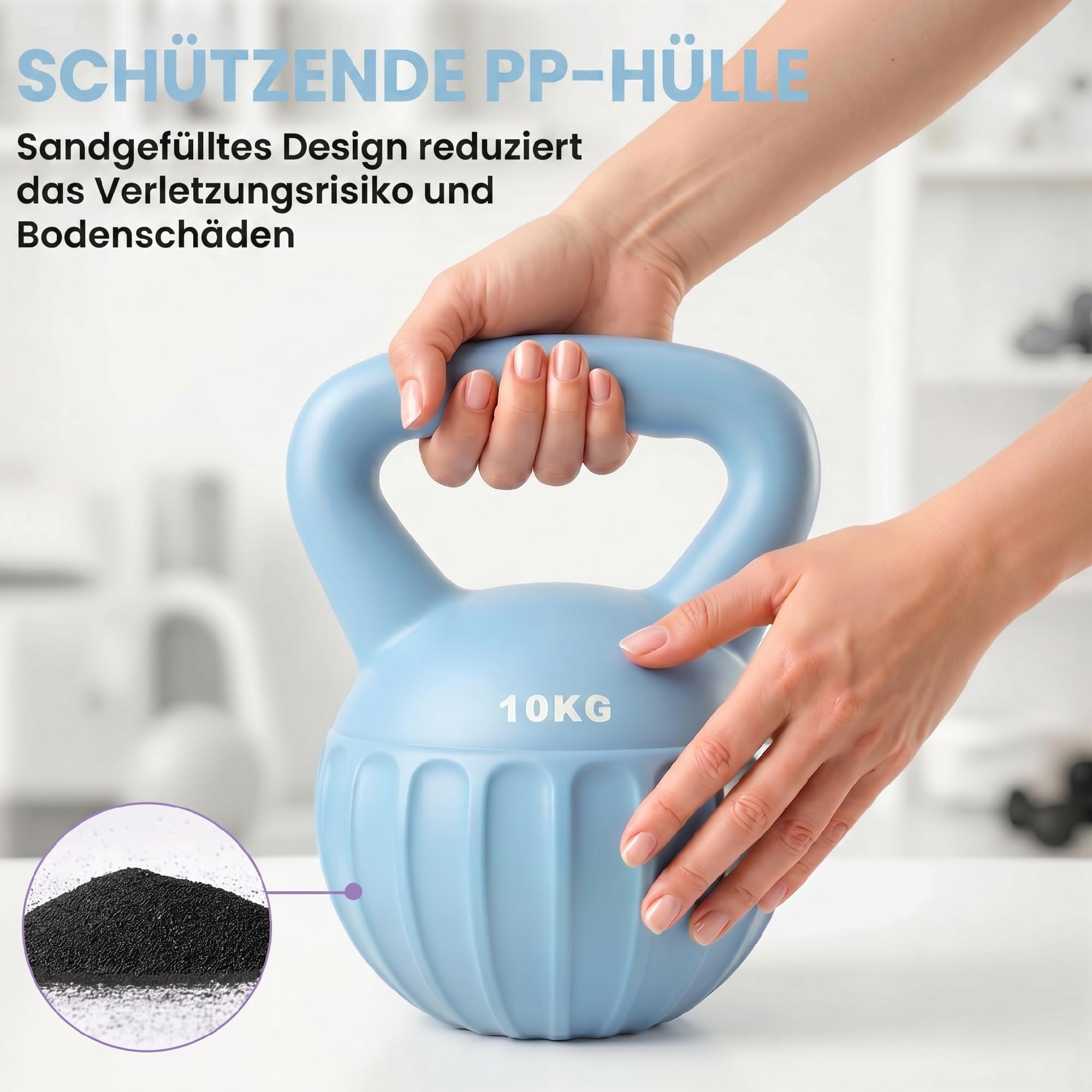 SPORTNOW Kettlebell Kugelhantel 6 kg Gewicht-Hantel mit Sand befüllt für Anfänger Zuhause Krafttraining
