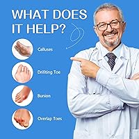 Vista 4 de Protector de Almohadilla para Juanetes, 10 Paquetes de Almohadillas Correctoras de Juanetes con Separador para Dedo Gordo, Protector de Gel