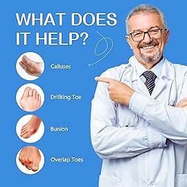 Promifun Bunion Cushion Protector, 10 Packs of Bunion Corrector Pads with Separator for Big Toe, Gel Shield for Foot Pain Relief, Calluses, Corns - Black