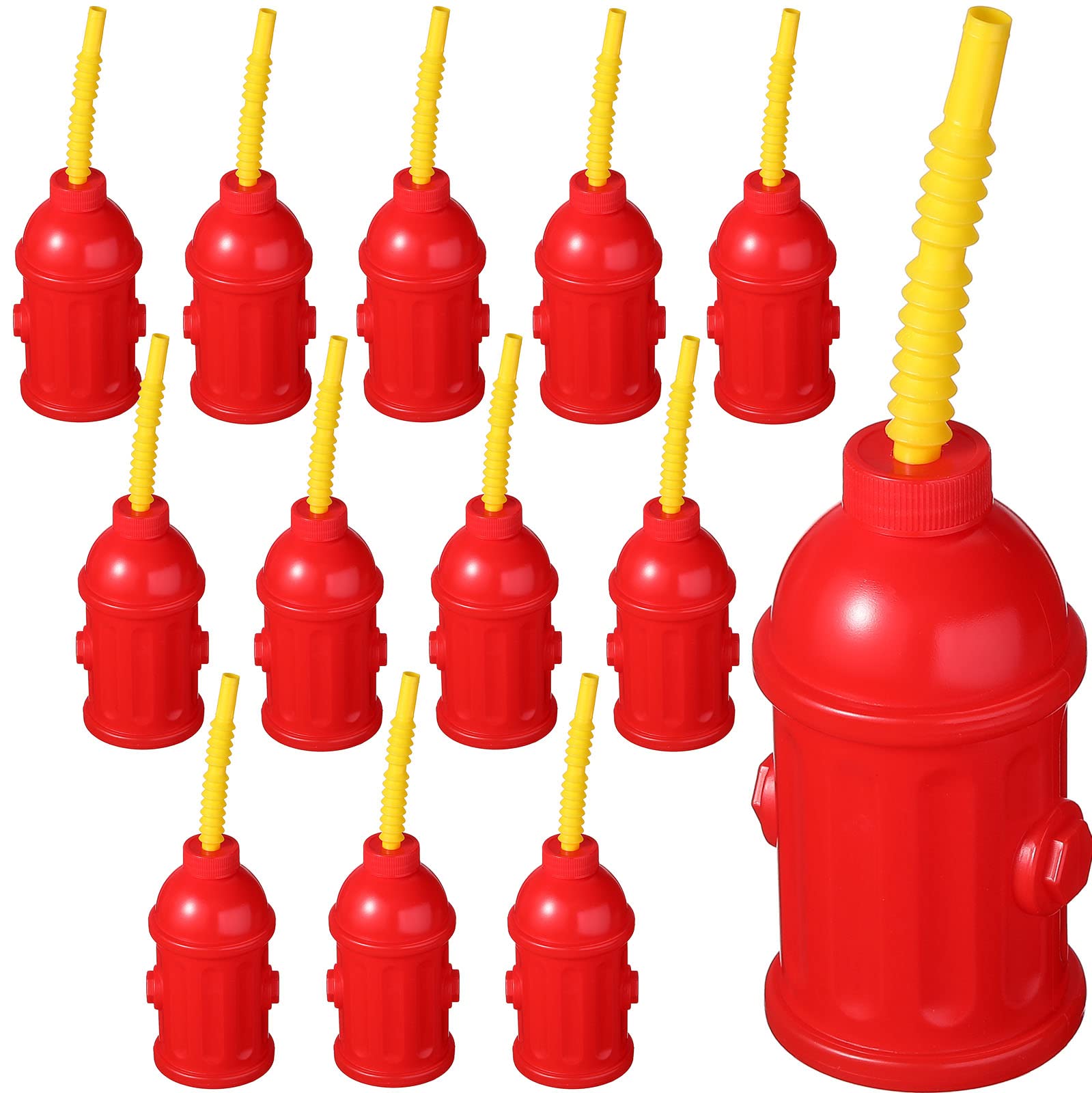 Lot de 12 pailles en plastique rouge avec couvercles de protection pour verres de fête