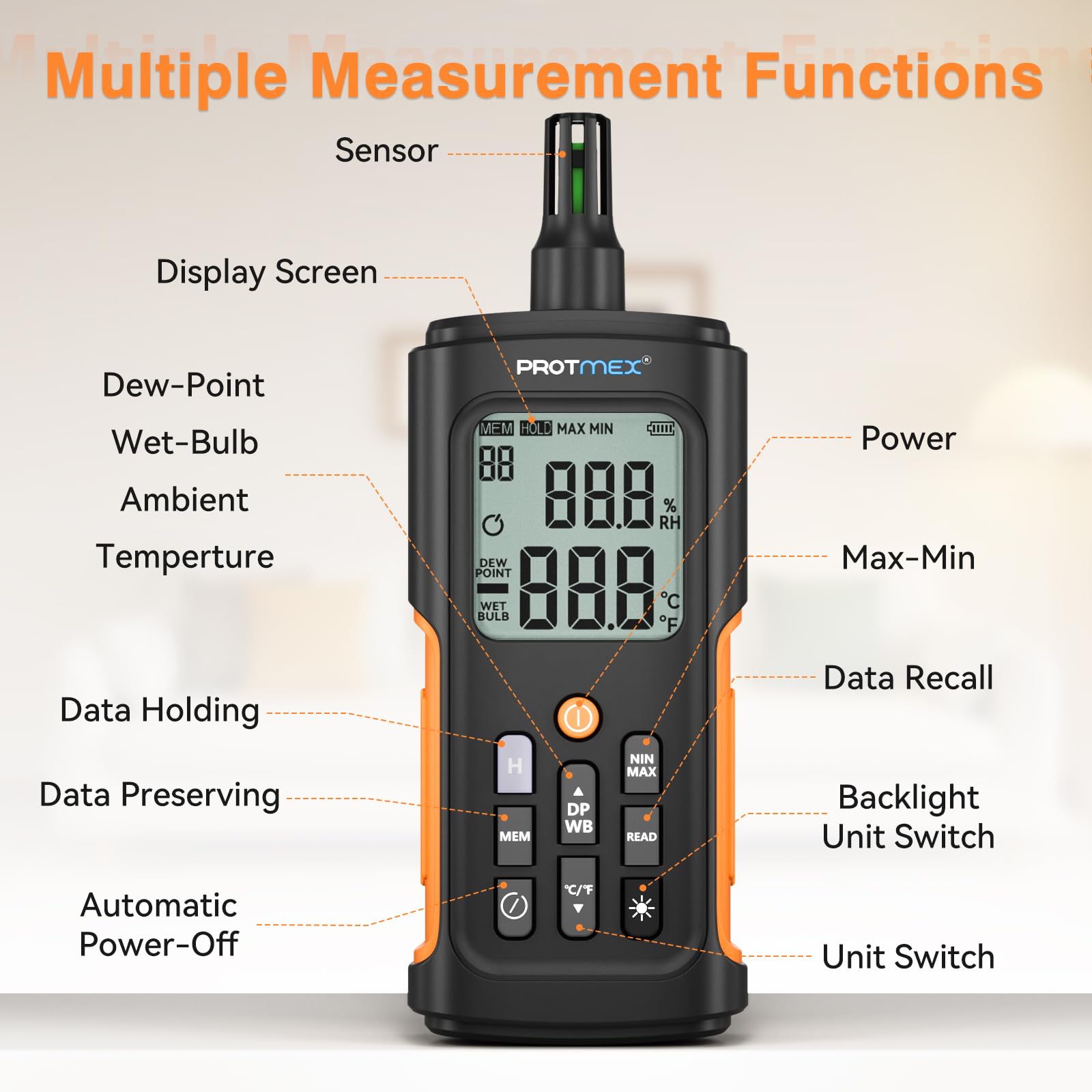 YT606 Temperature Humidity Meter - Wet Bulb Thermometer for Indoor/Outdoor — Amazon image 7