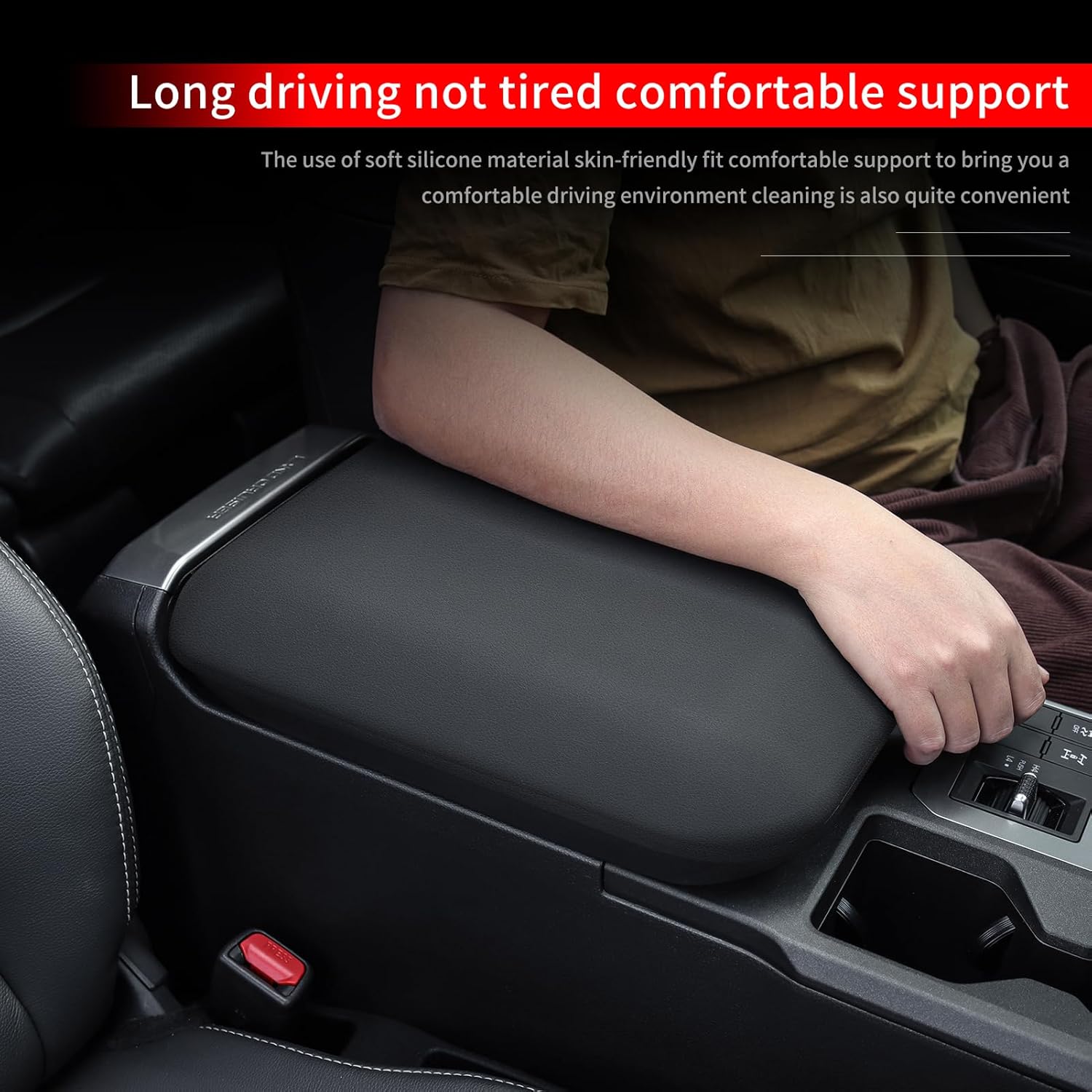 Armrest Cover Crash Pad for 2024-2026 Toyota Land Cruiser 250 & 1958 Prado Lc250 Console Armrest Seat Box Protector Silicone Scratch-Proof Protection Mat 2025 Land Cruiser Accessories (Black)