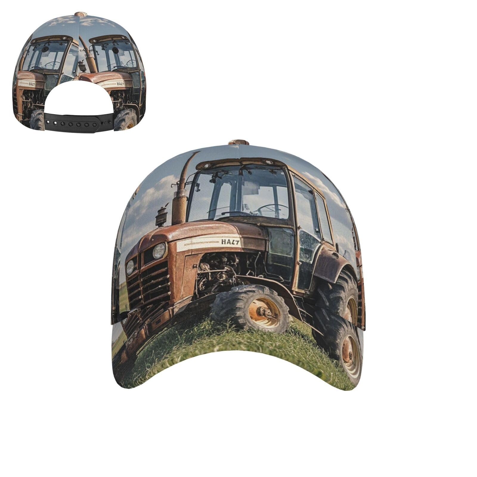 Oudrspo Unisex Old Tractor Photo Farm Baseball Cap Dad Hats For Men Pitbull Dogs Hat Golf Adjustable Baseball Hats Trucker Hat