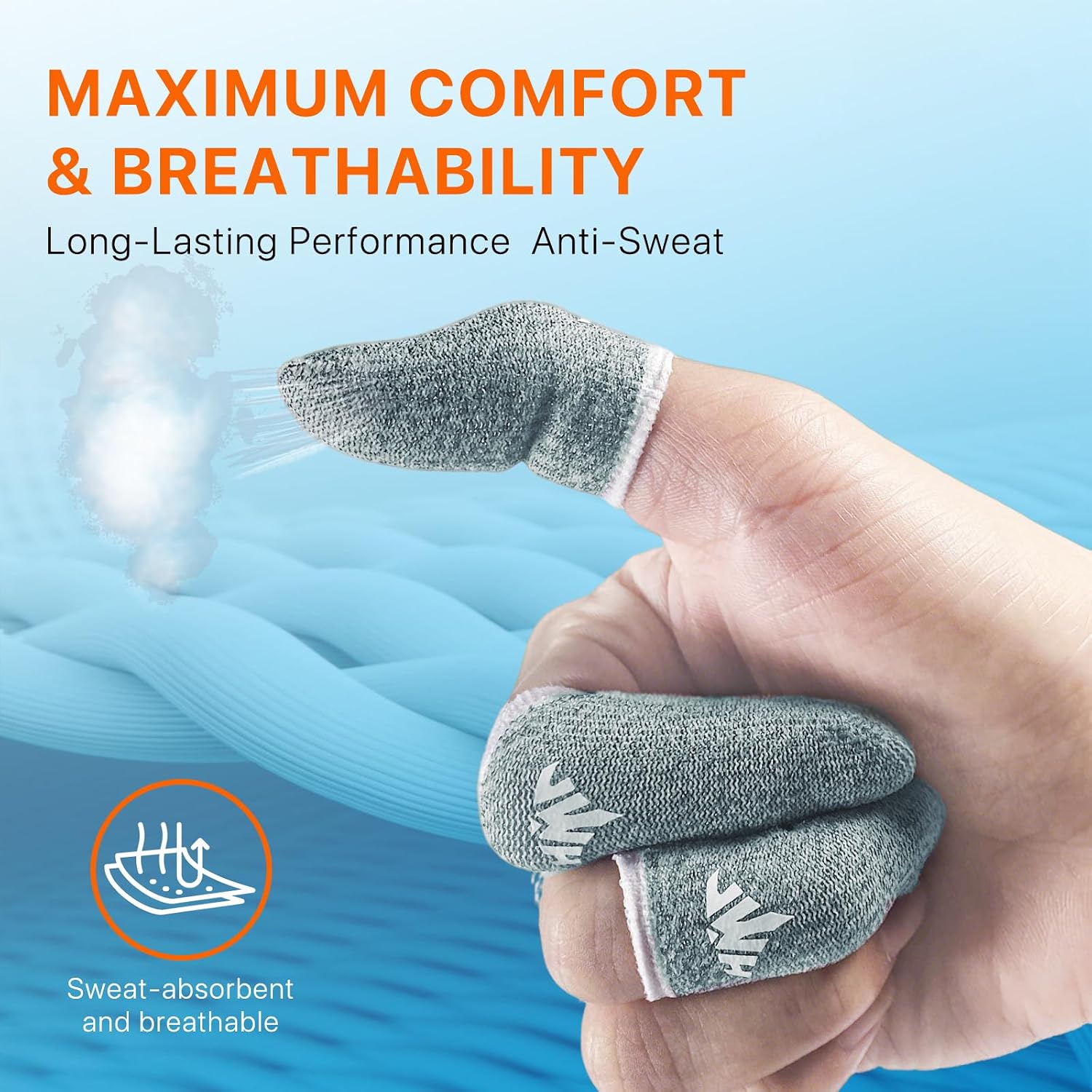 10 Pack Silver Fiber Dedales Gamer Profesionales Anti Slip Sweat Proof Gaming Finger Thumb Sleeves Cots Breathable Mobile Phone Gamer Gloves Guantes para Durable Covers for Pubg