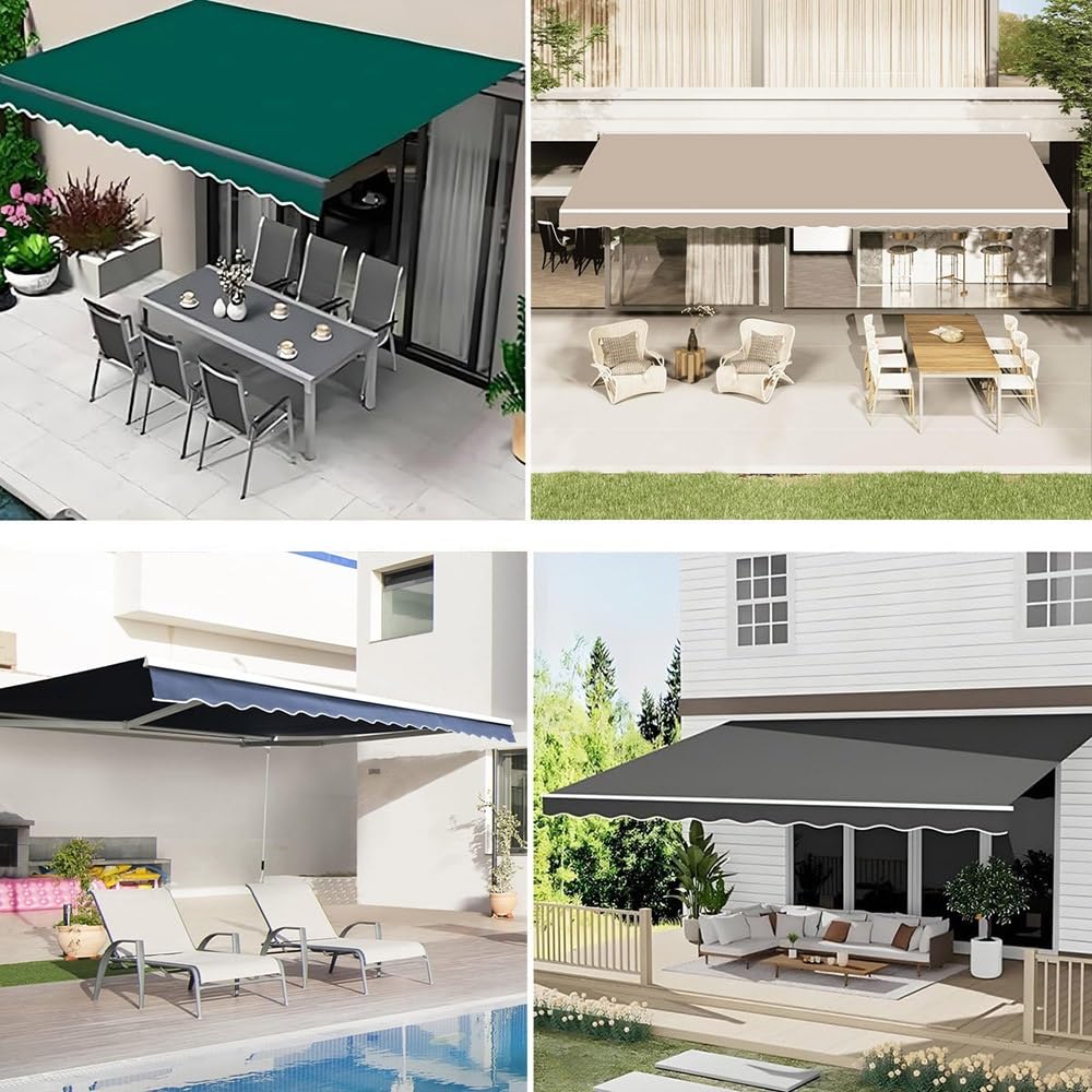Toile De Rechange Store Banne Manuel Rétractable Tissu De Remplacement pour Auvent 2m 3m 4m 5m Toile D'Auvent pour Terrasse Extérieur Balcon ImperméAble(Gray,500x150cm/16x5ft)